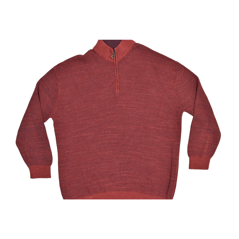 Jake Austin Big & Tall Size 6XL Men's Half-Zip Ribbed Sweater Maroon